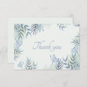 Blue Blätter und Berries Vielen Dank Dankeskarte (Vorne/Hinten)