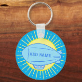 Blue Blimp Balloon Custom Schlüsselanhänger (Vorderseite)