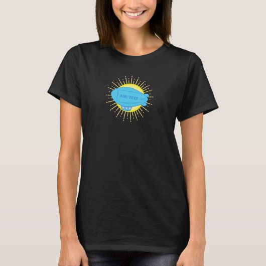 Blue Blimp Balloon Custom T-Shirt (Vorderseite)
