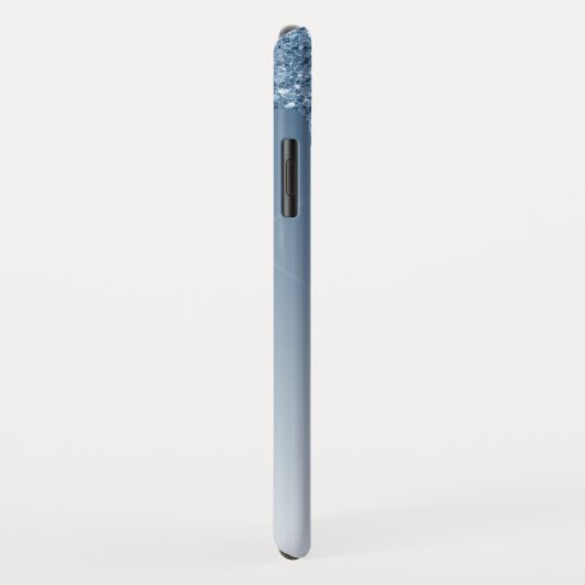 Blue Bling | Luxus Sparkle Glitzer Monogram Case-Mate iPhone Hülle (Hinten/Rechts)