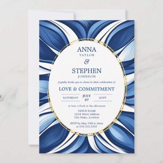 Blue Bliss Bio Blumenfeier Einladung (Vorderseite)