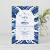 Blue Bliss Bio Blumenhochzeit Einladung (Stehend Vorderseite)