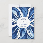 Blue Bliss Bio floral UAWG RSVP Karte (Rückseite)