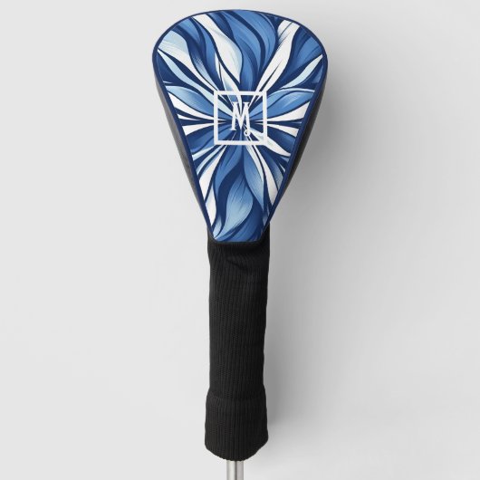 Blue Bliss: Bio Psychedelic Floral Golf Headcover (Vorderseite)