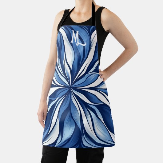 Blue Bliss: Bio Psychedelic Floral Schürze (InSitu)