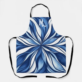 Blue Bliss: Bio Psychedelic Floral Schürze