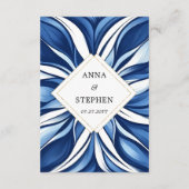 Blue Bliss Floral Wedding Details Begleitkarte (Rückseite)