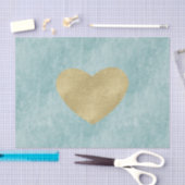 Blue Bliss Gold Heart Seidenpapier (Handwerk)