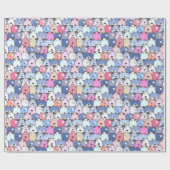 Blue Bliss Hunde Geschenkpapier (Flach)