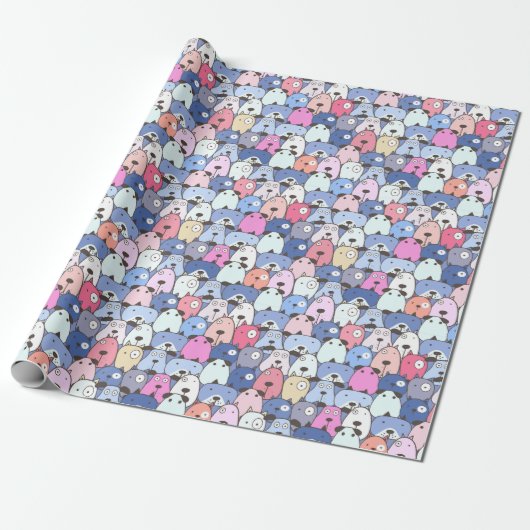 Blue Bliss Hunde Geschenkpapier (Ungerollt)