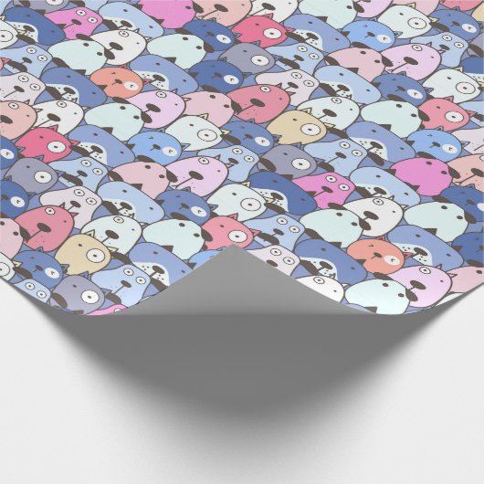 Blue Bliss Hunde Geschenkpapier (Ecke)