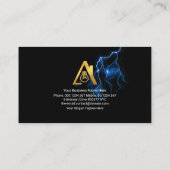 Blue Blitzing Electric Storm Electrical Service Visitenkarte (Rückseite)