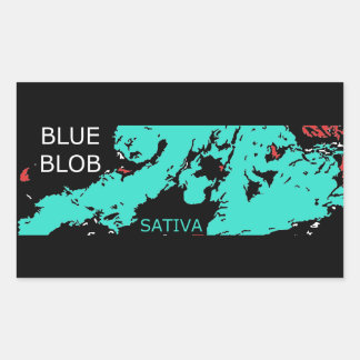 BLUE BLOB SATIVA RECHTECKIGER AUFKLEBER