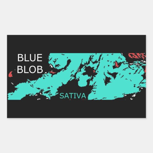 BLUE BLOB SATIVA RECHTECKIGER AUFKLEBER (Vorderseite)