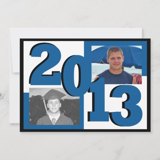 Blue Block Grad Foto 2013 Einladung (Vorderseite)