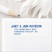 Blue Block Letter Leicht lesbar Rücksendeadresse (Insitu)