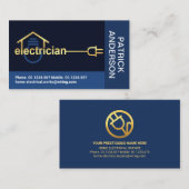 Blue Blocks Gold Electrician Wire Visitenkarte (Vorne/Hinten)
