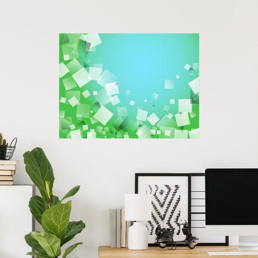 Blue Blocks Poster (Heimbüro)