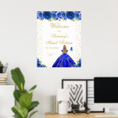 Blue Blonde Hair Girl 16 . Geburtstag Willkommen Poster (Heimbüro)