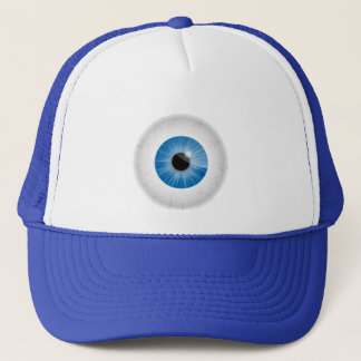 Blue Bloodshot Eyeball Hat Truckerkappe