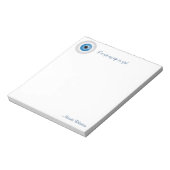 Blue Bloodshot Eyeball Notepad Notizblock (Rotiert)