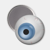 Blue Bloodshot Zombie Eyeball Halloween Magnet (Vorderseite/Rückseite)