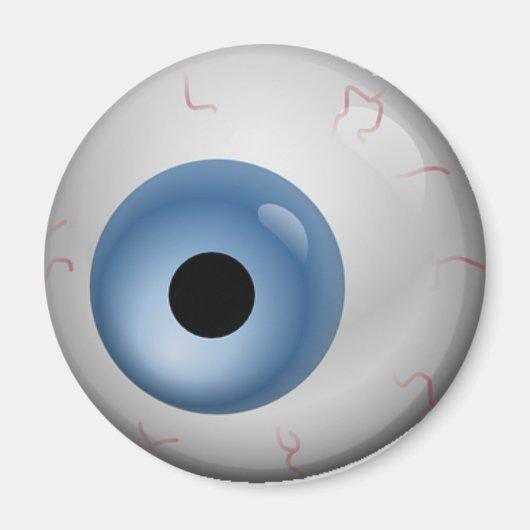 Blue Bloodshot Zombie Eyeball Halloween Magnet (Vorne)