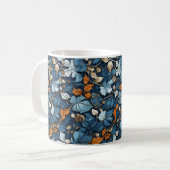 Blue Bloom Ensemble: Einzigartiges Blume Design Kaffeetasse (Vorderseite Links)