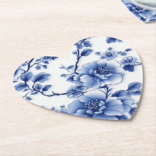 Blue Bloom Heart Napkin Untersetzer (angewinkelt)