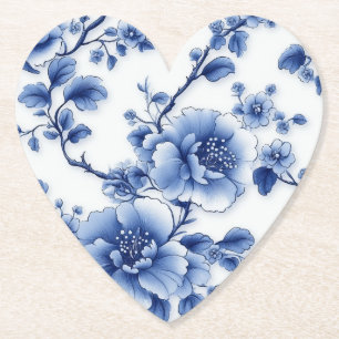 Blue Bloom Heart Napkin Untersetzer
