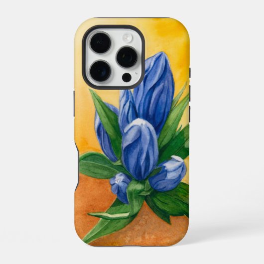 Blue Bloom iPhone 16 Pro Fall - Botanische Kunst Hülle (Rückseite)