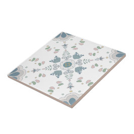 Blue Bloom Mandala Tile Fliese