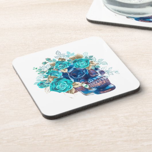 Blue Bloom Requiem Getränkeuntersetzer (Linke Seite)