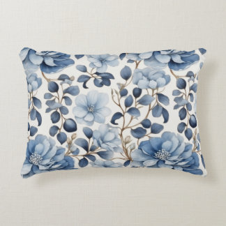 Blue Bloom Reverie – Floral Duvet Cove Dekokissen