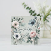 BLUE BLOOM SAVE THE DATE EINLADUNG (Stehend Vorderseite)