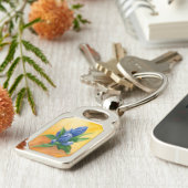 Blue Bloom Schlüsselanhänger - Elegante Wasserfarb