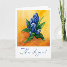 Blue Bloom Watercolor Art - Faltblatt Danke Karte