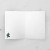 Blue Bloom Watercolor Art - Faltblatt Danke Karte (Innenseite)