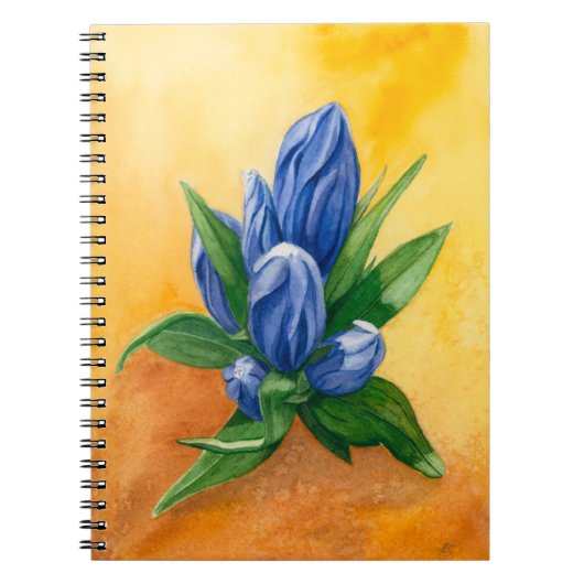 Blue Bloom Watercolor Floral Notebook Notizblock (Vorderseite)