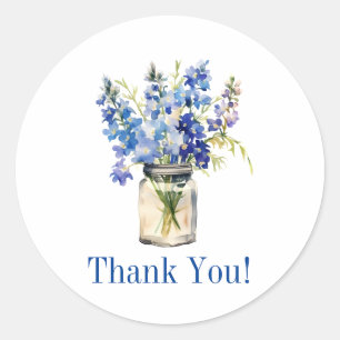 Blue Blooms Blume Florist Danke Stickers