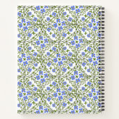 Blue Blooms Ditsy Floral Pattern Notizblock (Rückseite)