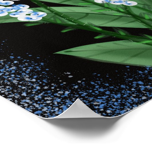Blue Blooms Poster (Ecke)