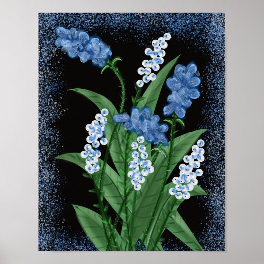 Blue Blooms Poster (Vorne)