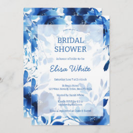 Blue Blooms Watercolor Brautparty CUSTOM Einladung