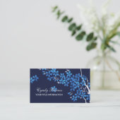 Blue Blosses Business Card Visitenkarte (Stehend Vorderseite)