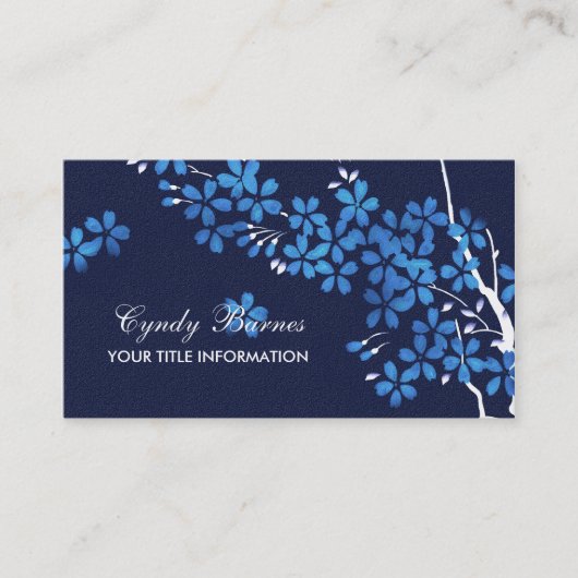 Blue Blosses Business Card Visitenkarte (Vorderseite)