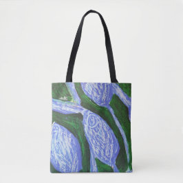 Blue Blossom, Abstract Art Tasche