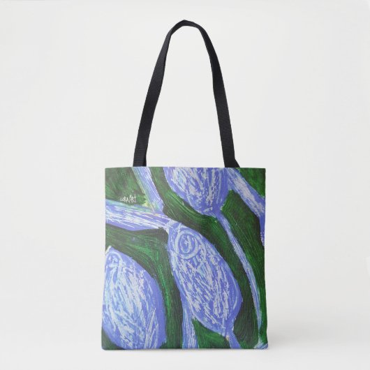 Blue Blossom, Abstract Art Tasche (Vorderseite)