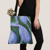 Blue Blossom, Abstract Art Tasche (Von Nahem)