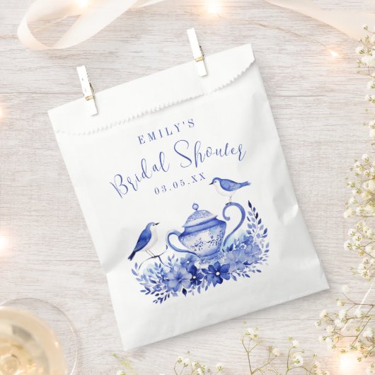 Blue Blossom Brautparty Serene Blue Floral Geschen Geschenktütchen (Ausgeschnitten)